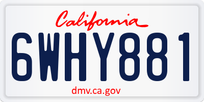CA license plate 6WHY881