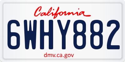 CA license plate 6WHY882