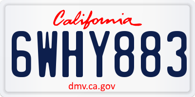 CA license plate 6WHY883