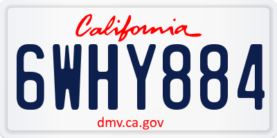 CA license plate 6WHY884