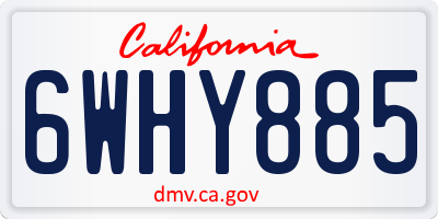 CA license plate 6WHY885