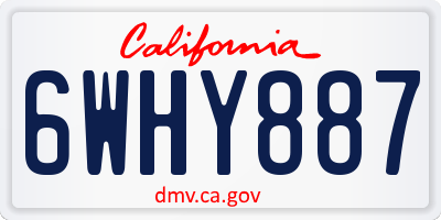 CA license plate 6WHY887