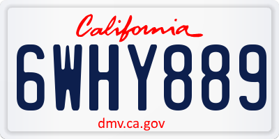 CA license plate 6WHY889