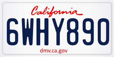 CA license plate 6WHY890