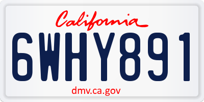 CA license plate 6WHY891