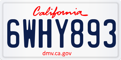 CA license plate 6WHY893