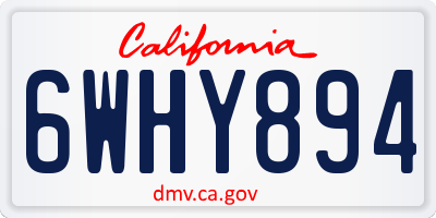 CA license plate 6WHY894