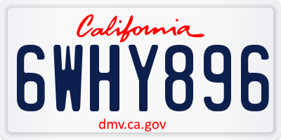 CA license plate 6WHY896