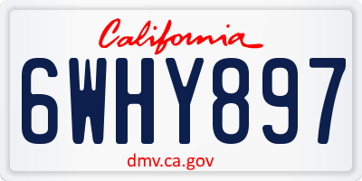 CA license plate 6WHY897