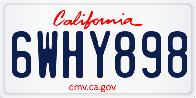 CA license plate 6WHY898