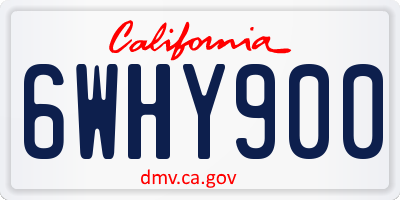 CA license plate 6WHY900
