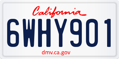 CA license plate 6WHY901