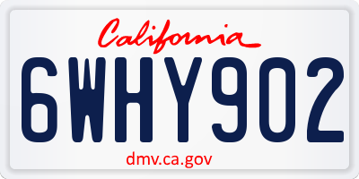 CA license plate 6WHY902