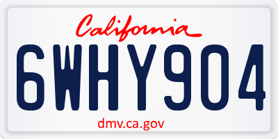 CA license plate 6WHY904