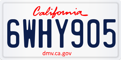 CA license plate 6WHY905