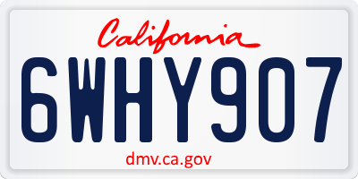 CA license plate 6WHY907
