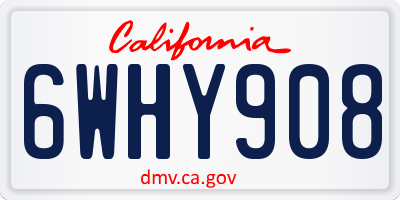 CA license plate 6WHY908