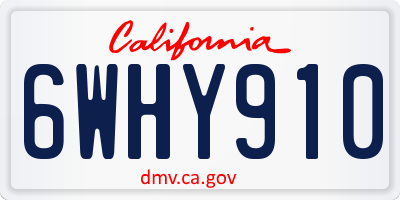 CA license plate 6WHY910