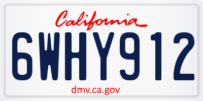 CA license plate 6WHY912