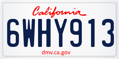 CA license plate 6WHY913