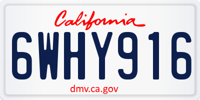 CA license plate 6WHY916