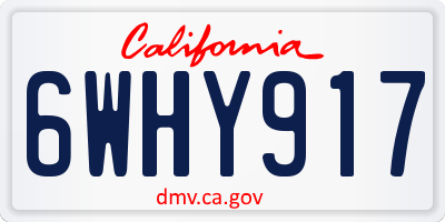 CA license plate 6WHY917