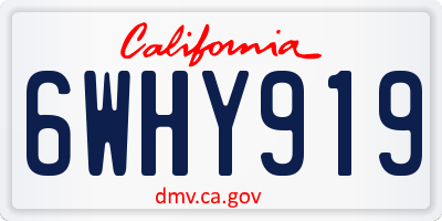 CA license plate 6WHY919