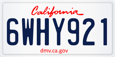 CA license plate 6WHY921