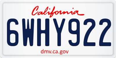 CA license plate 6WHY922