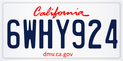 CA license plate 6WHY924