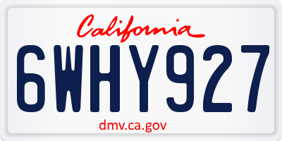 CA license plate 6WHY927