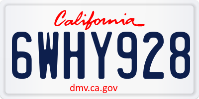 CA license plate 6WHY928