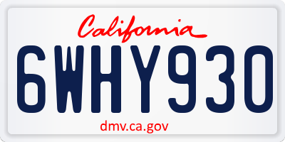 CA license plate 6WHY930
