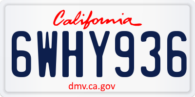 CA license plate 6WHY936
