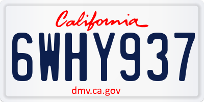 CA license plate 6WHY937