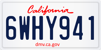 CA license plate 6WHY941