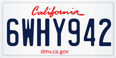 CA license plate 6WHY942