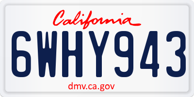 CA license plate 6WHY943