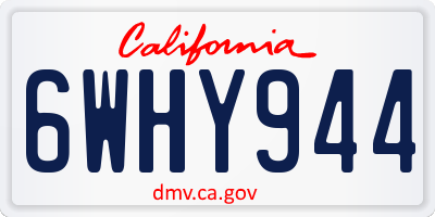 CA license plate 6WHY944