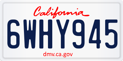 CA license plate 6WHY945