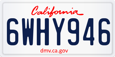 CA license plate 6WHY946