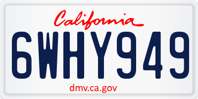 CA license plate 6WHY949
