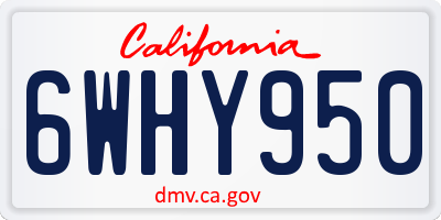CA license plate 6WHY950