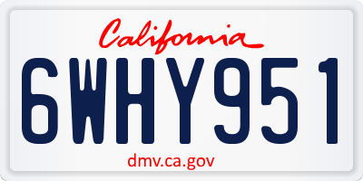 CA license plate 6WHY951