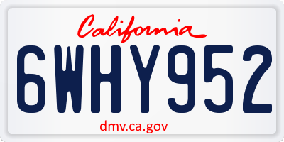 CA license plate 6WHY952