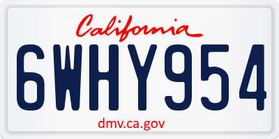 CA license plate 6WHY954