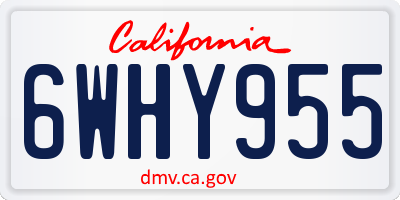 CA license plate 6WHY955