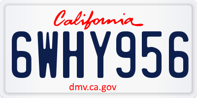 CA license plate 6WHY956