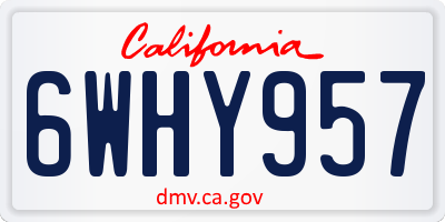 CA license plate 6WHY957