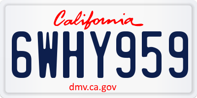 CA license plate 6WHY959